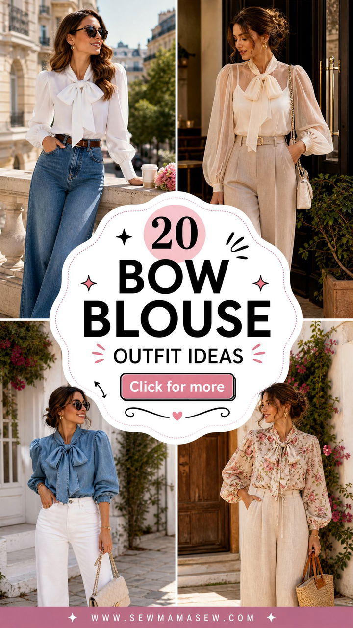 20 Bow Blouse Outfit Ideas for Romantic Everyday Style - 20 Bow Blouse Outfit Ideas for Romantic Everyday Style