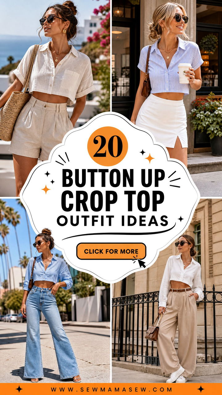 20 Button Up Crop Top Outfit Ideas for Chic Weekend Style - 20 Button Up Crop Top Outfit Ideas for Chic Weekend Style