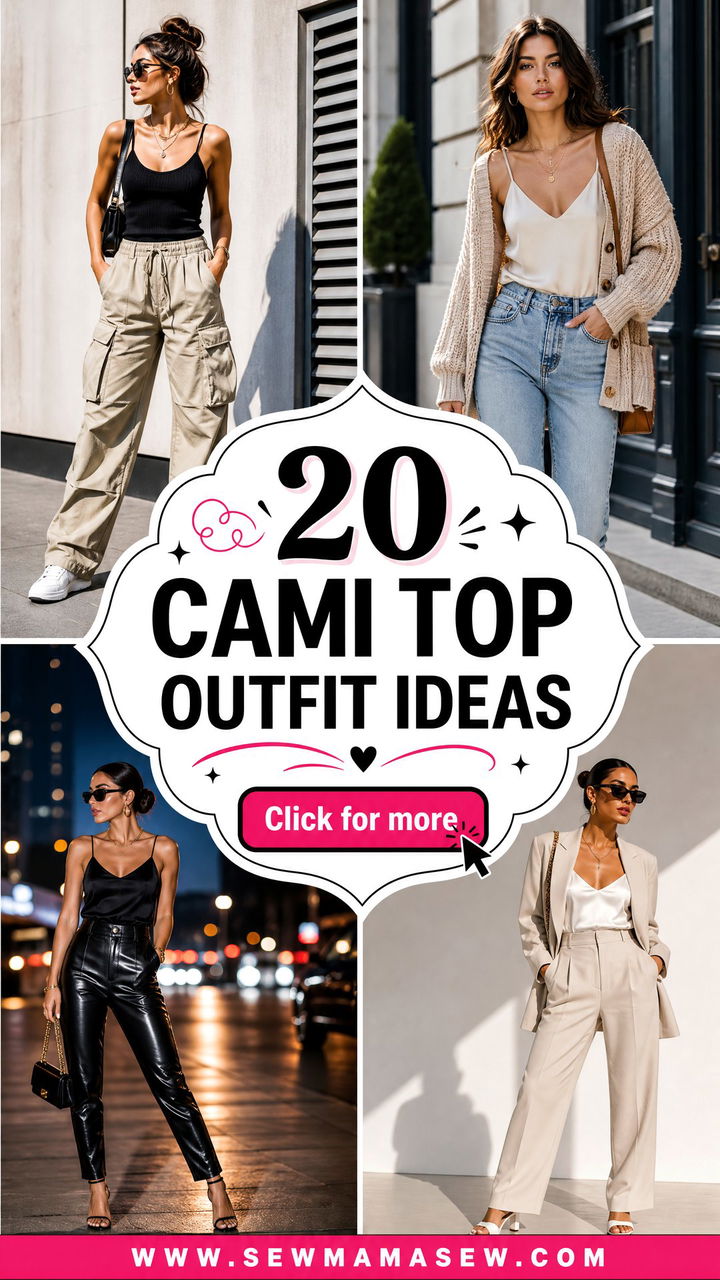 20 Cami Top Outfit Ideas for Easy Chic Day-to-Night Style - 20 Cami Top Outfit Ideas for Easy Chic Day-to-Night Style