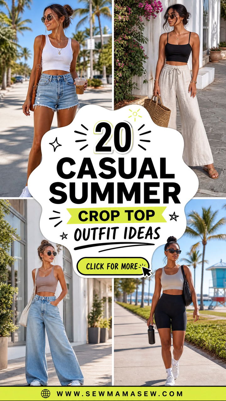 20 Casual Summer Crop Top Outfit Ideas for Sunny Days - 20 Casual Summer Crop Top Outfit Ideas for Sunny Days