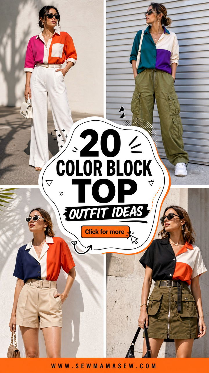 20 Color Block Top Outfit Ideas for Bold Everyday Style - 20 Color Block Top Outfit Ideas for Bold Everyday Style