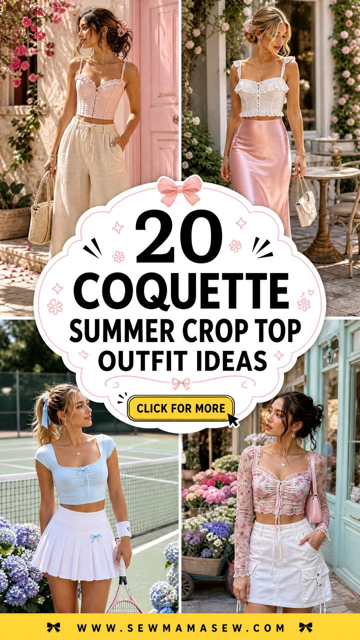 20 Coquette Summer Crop Top Outfit Ideas for Sunny Days - 20 Coquette Summer Crop Top Outfit Ideas for Sunny Days