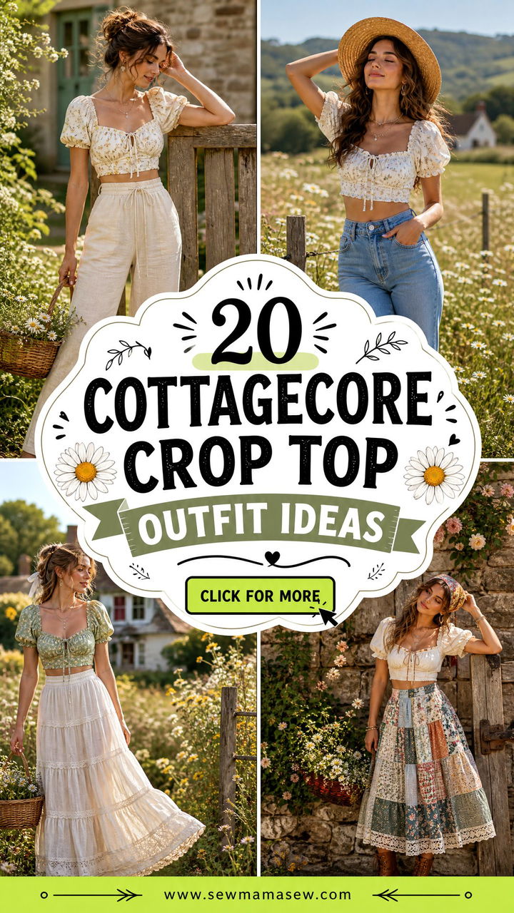 20 Cottagecore Crop Top Outfit Ideas for Whimsical Summer Days - 20 Cottagecore Crop Top Outfit Ideas for Whimsical Summer Days
