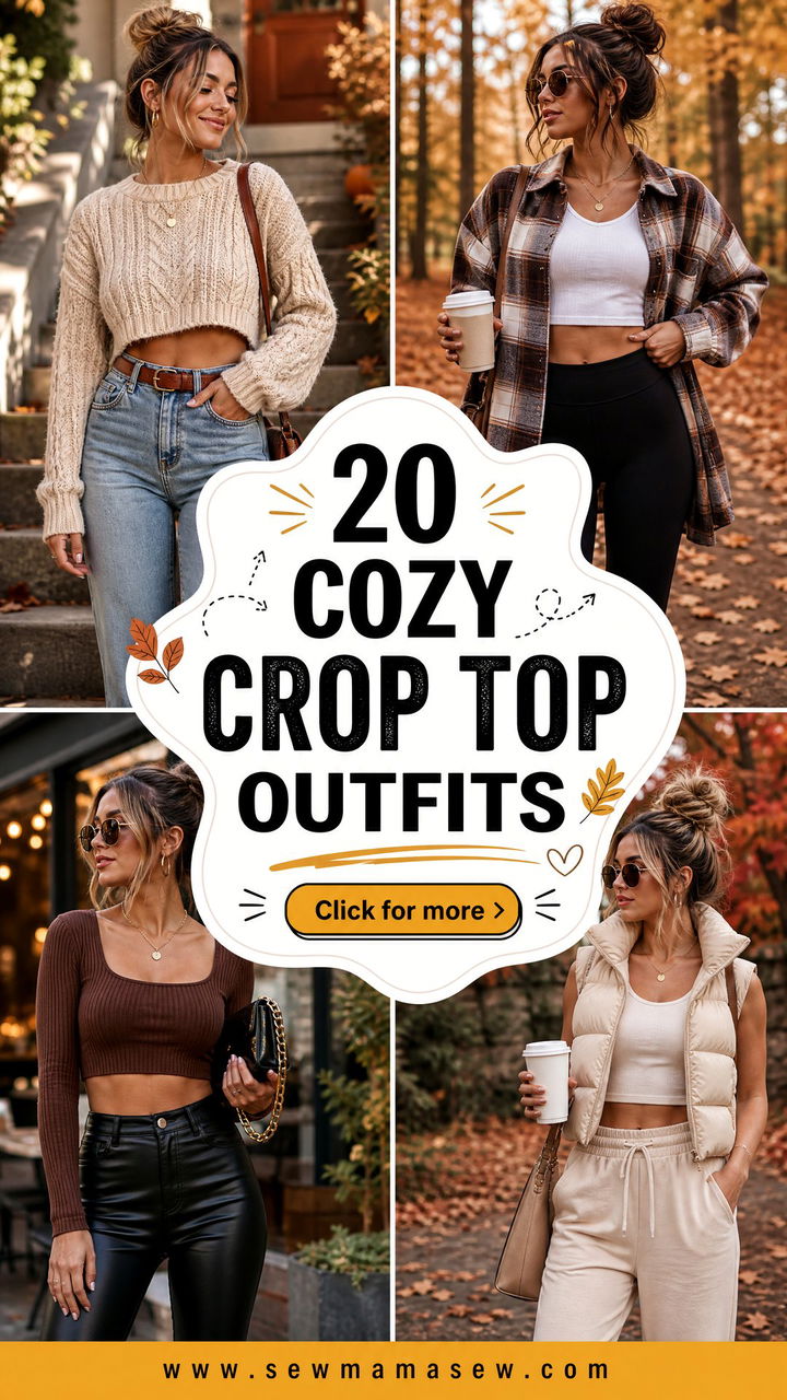 20 Cozy Crop Top Outfits Fall Fashion Lovers Will Adore - 20 Cozy Crop Top Outfits Fall Fashion Lovers Will Adore