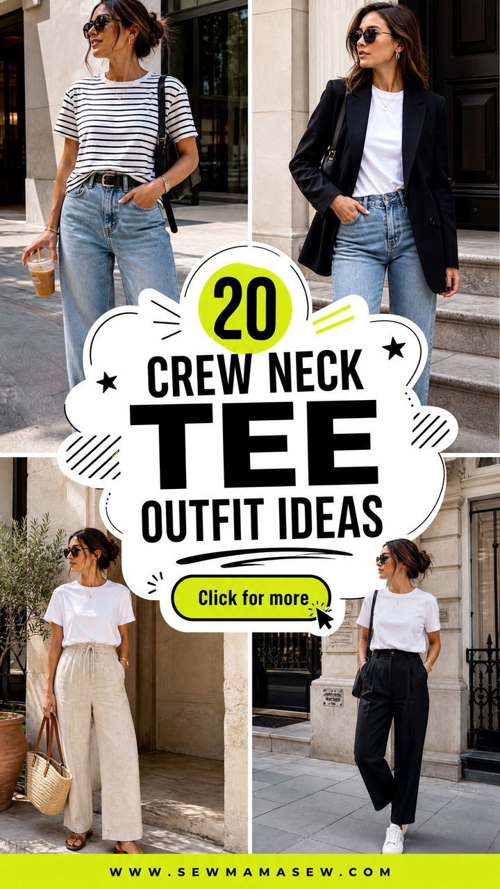 20 Crew Neck Tee Outfit Ideas for Effortless Everyday Style - 20 Crew Neck Tee Outfit Ideas for Effortless Everyday Style