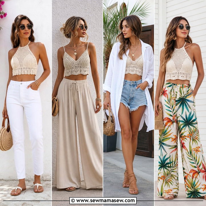 20 Crochet Crop Top Summer Outfit Ideas for Dreamy Beach Days