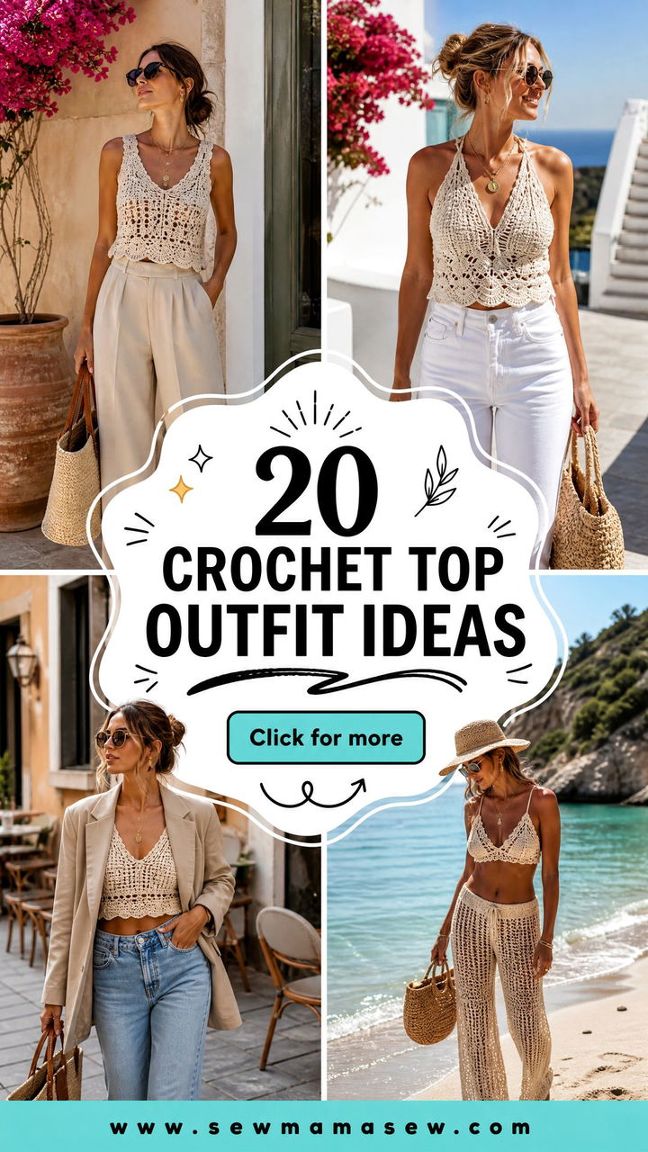 20 Crochet Top Outfit Ideas for Effortless Vacation Style - 20 Crochet Top Outfit Ideas for Effortless Vacation Style