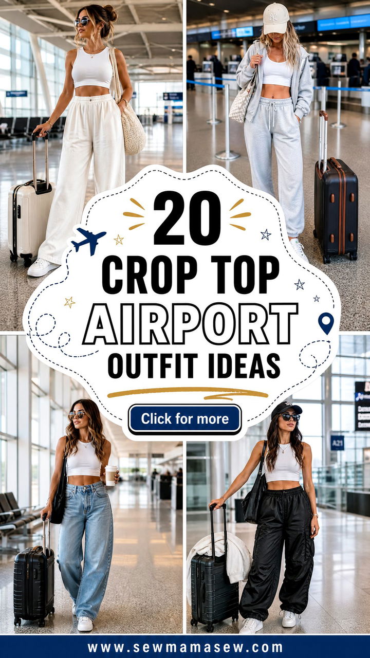 20 Crop Top Airport Outfit Ideas for Stress-Free Travel - 20 Crop Top Airport Outfit Ideas for Stress-Free Travel