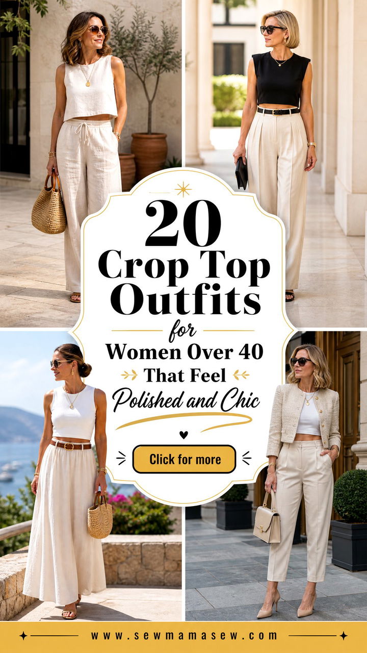 20 Crop Top Outfits for Women Over 40 That Feel Polished and Chic - 20 Crop Top Outfits for Women Over 40 That Feel Polished and Chic