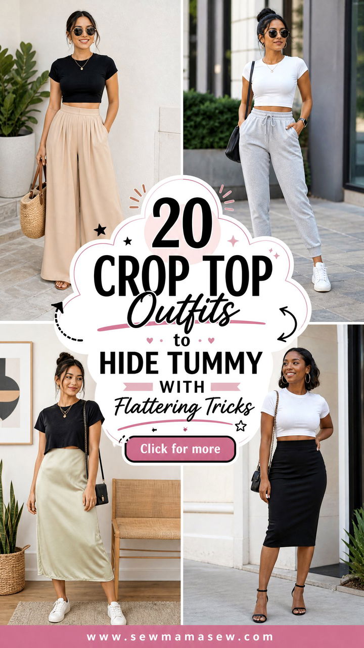 20 Crop Top Outfits to Hide Tummy With Flattering Tricks - 20 Crop Top Outfits to Hide Tummy With Flattering Tricks
