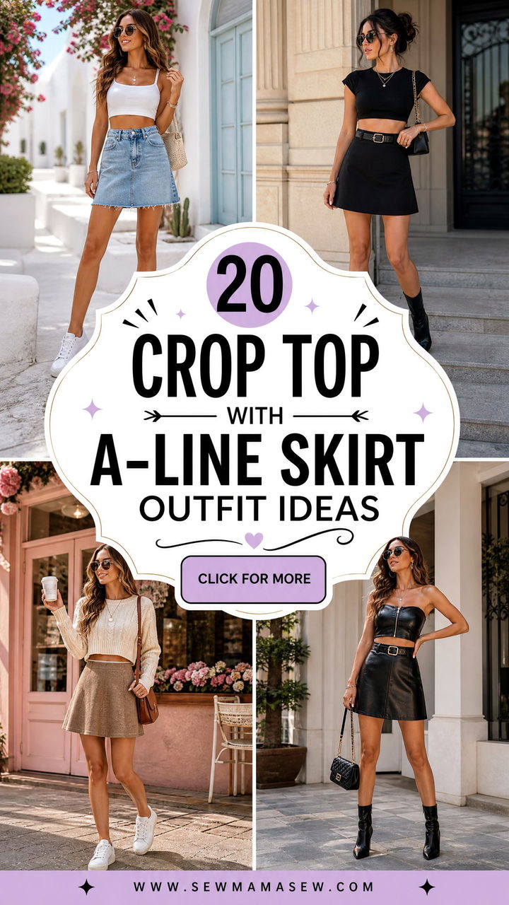 20 Crop Top With A-Line Skirt Outfit Ideas Flattering Style Guide - 20 Crop Top With A-Line Skirt Outfit Ideas: Flattering Style Guide