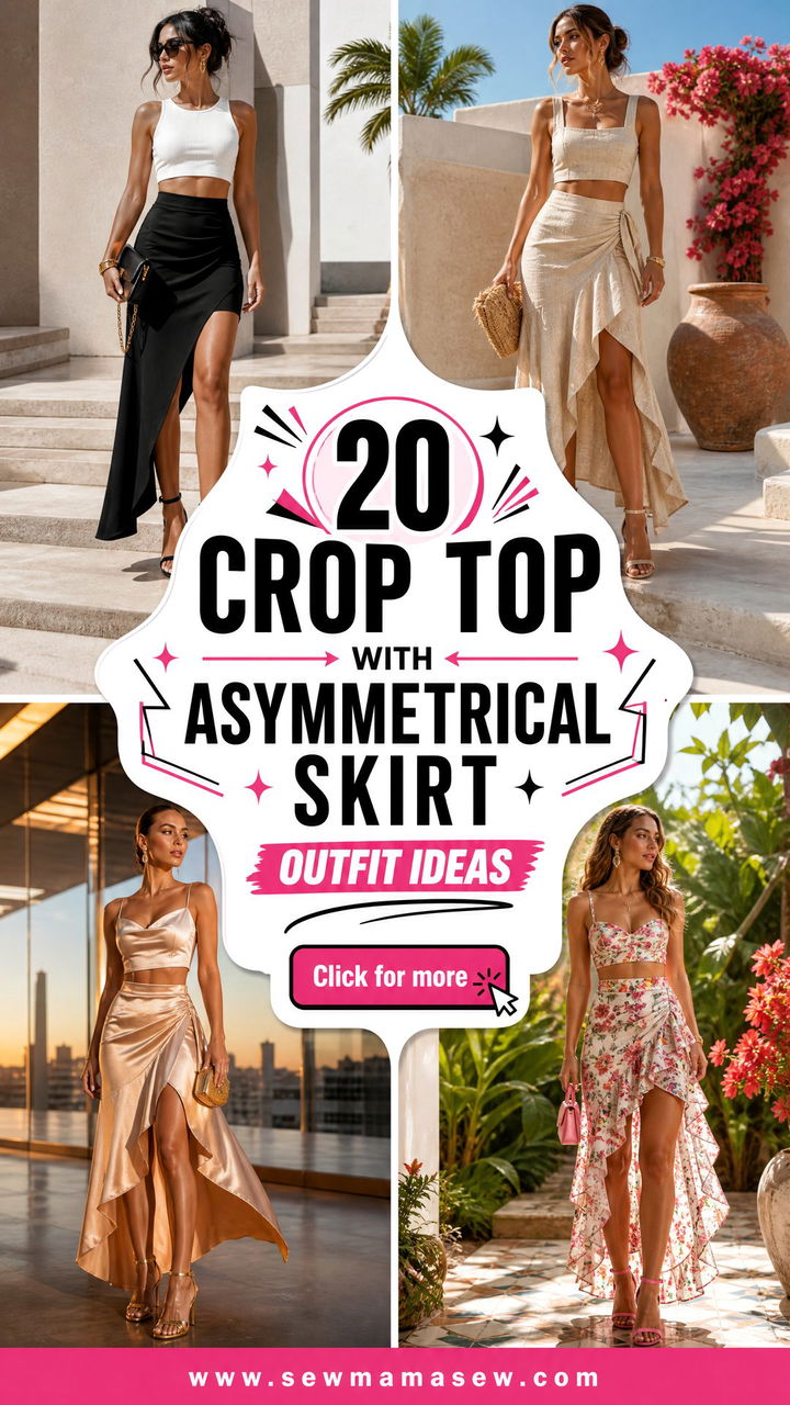 20 Crop Top With Asymmetrical Skirt Outfit Ideas Bold Looks - 20 Crop Top With Asymmetrical Skirt Outfit Ideas: Bold Looks