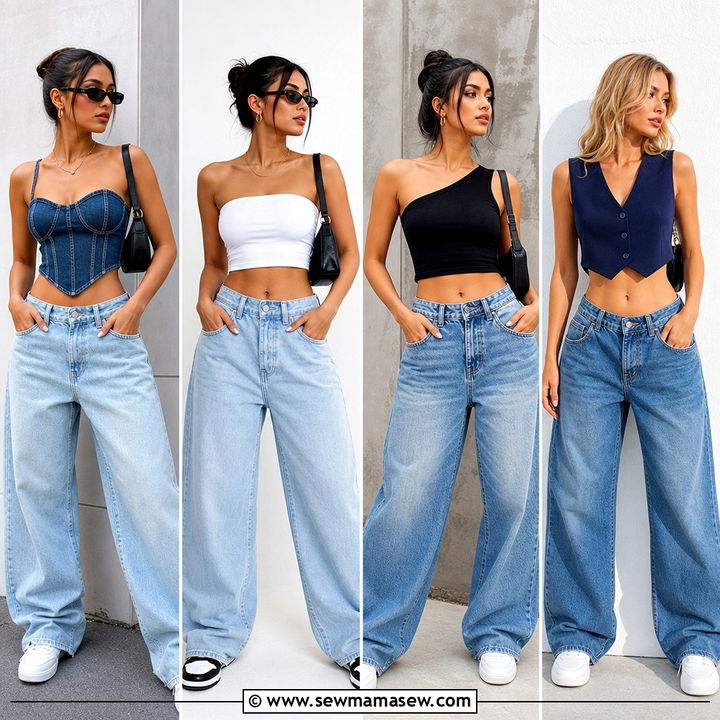 20 Crop Top With Baggy Jeans Outfit Ideas: Cool Street Looks