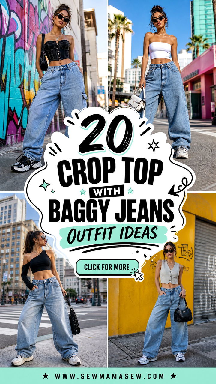 20 Crop Top With Baggy Jeans Outfit Ideas Cool Street Looks - 20 Crop Top With Baggy Jeans Outfit Ideas: Cool Street Looks