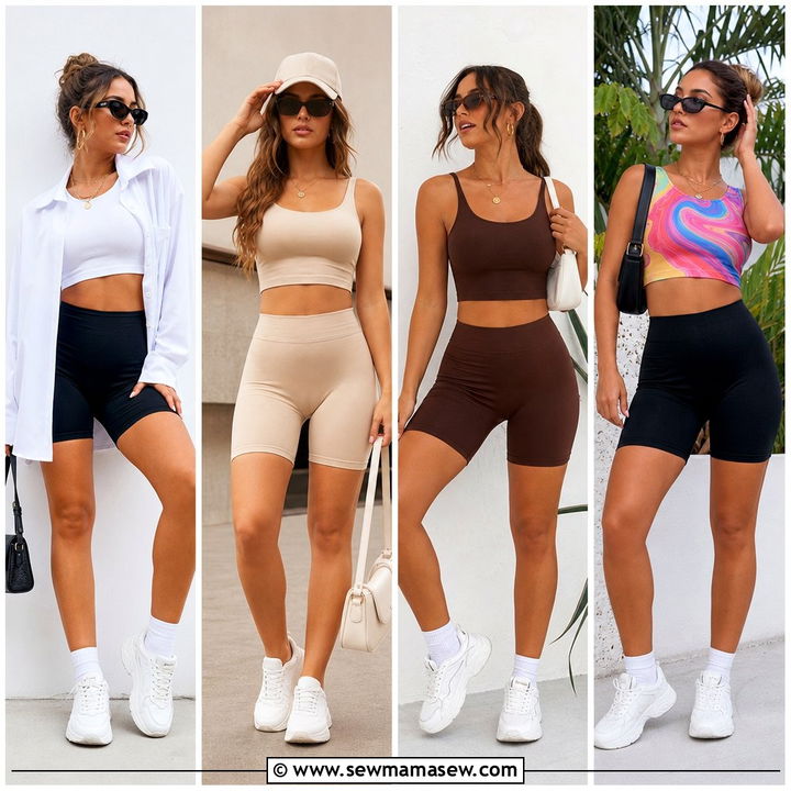 20 Crop Top With Biker Shorts Outfit Ideas: Sporty Street Looks