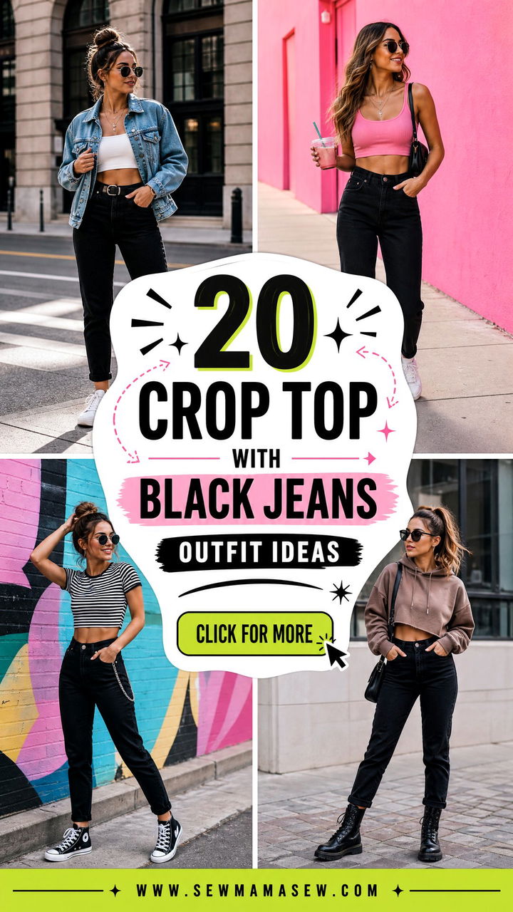 20 Crop Top With Black Jeans Outfit Ideas Sleek Everyday Looks - 20 Crop Top With Black Jeans Outfit Ideas: Sleek Everyday Looks