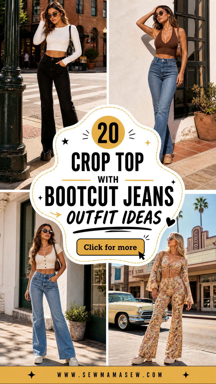 20 Crop Top With Bootcut Jeans Outfit Ideas Easy Retro Looks - 20 Crop Top With Bootcut Jeans Outfit Ideas: Easy Retro Looks