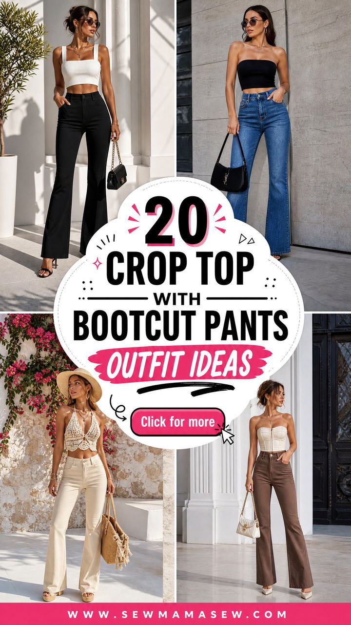 20 Crop Top With Bootcut Pants Outfit Ideas Fresh Looks to Try - 20 Crop Top With Bootcut Pants Outfit Ideas: Fresh Looks to Try