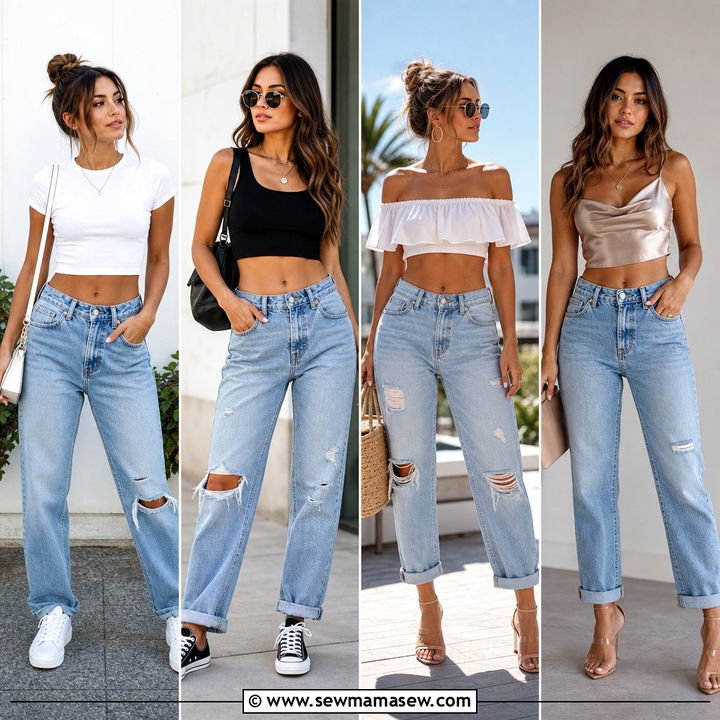 20 Crop Top With Boyfriend Jeans Outfit Ideas: Relaxed Looks