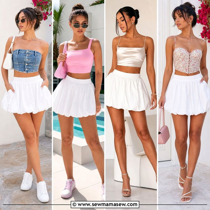 20 Crop Top With Bubble Skirt Outfit Ideas: Playful Trend Looks