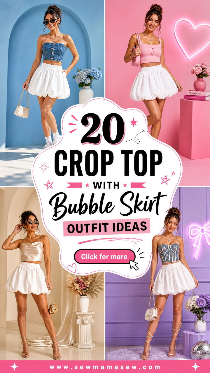 20 Crop Top With Bubble Skirt Outfit Ideas Playful Trend Looks - 20 Crop Top With Bubble Skirt Outfit Ideas: Playful Trend Looks