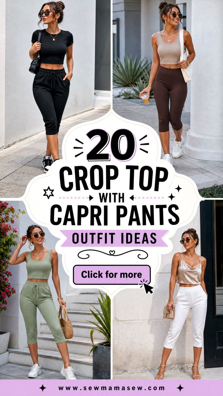 20 Crop Top With Capri Pants Outfit Ideas Chic Summer Looks - 20 Crop Top With Capri Pants Outfit Ideas: Chic Summer Looks