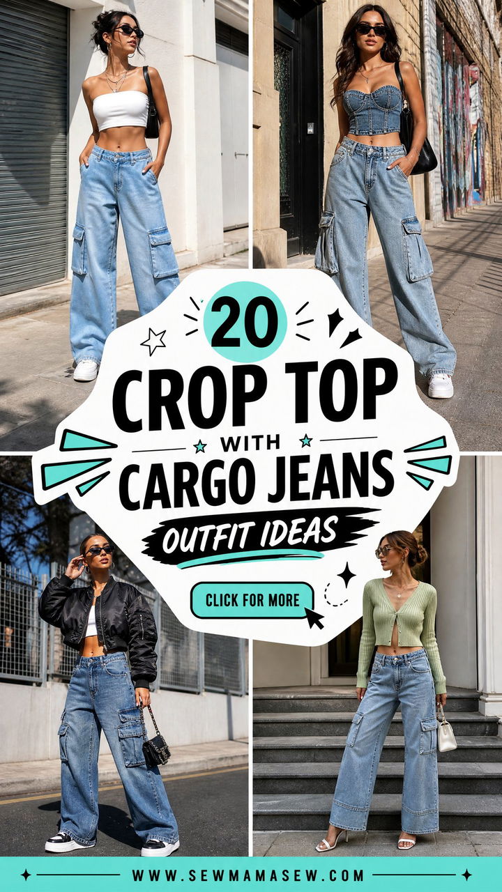 20 Crop Top With Cargo Jeans Outfit Ideas for Fresh Street Style - 20 Crop Top With Cargo Jeans Outfit Ideas for Fresh Street Style