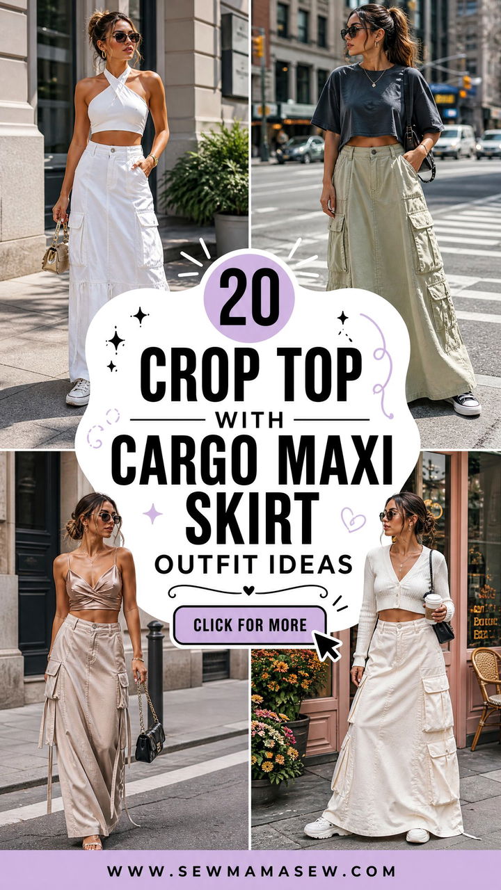 20 Crop Top With Cargo Maxi Skirt Outfit Ideas for Trendy Days - 20 Crop Top With Cargo Maxi Skirt Outfit Ideas for Trendy Days