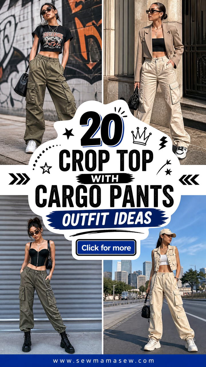 20 Crop Top With Cargo Pants Outfit Ideas for Cool Everyday Style - 20 Crop Top With Cargo Pants Outfit Ideas for Cool Everyday Style