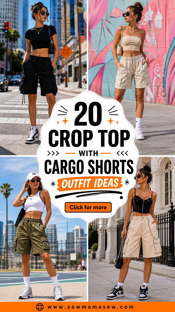 20 Crop Top With Cargo Shorts Outfit Ideas Fresh Summer Looks - 20 Crop Top With Cargo Shorts Outfit Ideas: Fresh Summer Looks