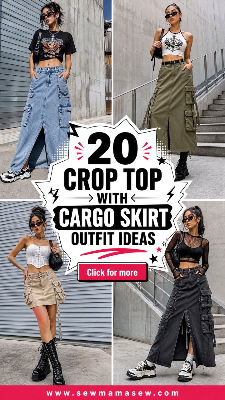 20 Crop Top With Cargo Skirt Outfit Ideas for Edgy Street Style - 20 Crop Top With Cargo Skirt Outfit Ideas for Edgy Street Style