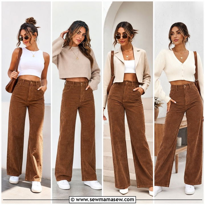 20 Crop Top With Corduroy Pants Outfit Ideas for Cozy Fall Style