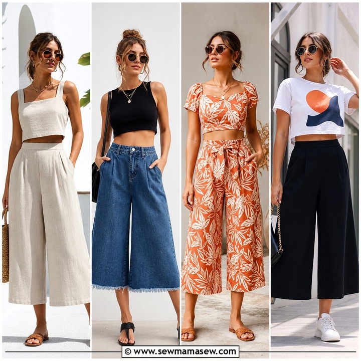 20 Crop Top With Culottes Outfit Ideas for Breezy Summer Style