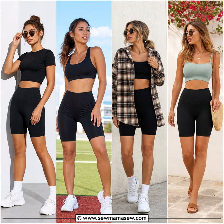 20 Crop Top With Cycling Shorts Outfit Ideas for Active Days