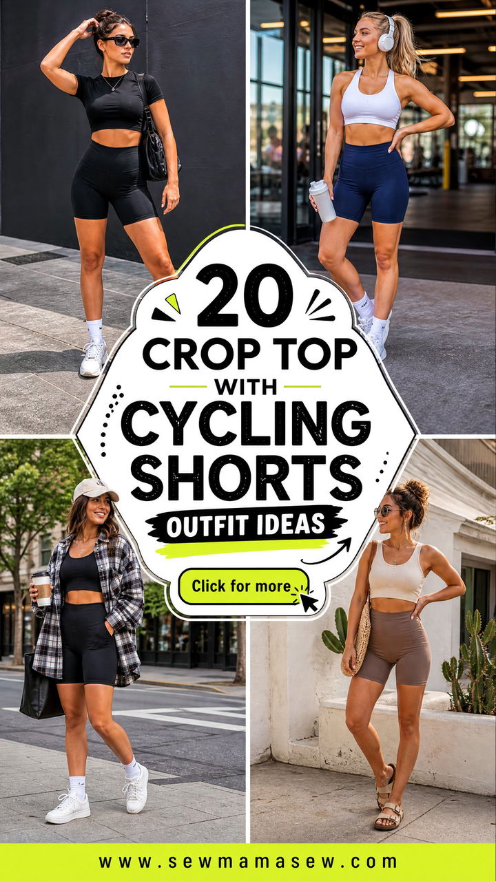 20 Crop Top With Cycling Shorts Outfit Ideas for Active Days - 20 Crop Top With Cycling Shorts Outfit Ideas for Active Days