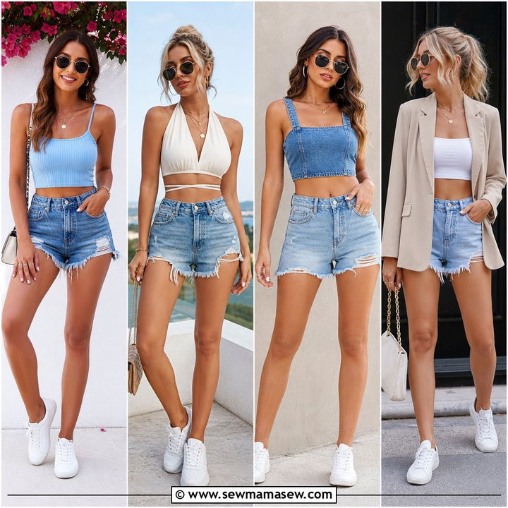 20 Crop Top With Denim Shorts Outfits for Effortless Summer Style