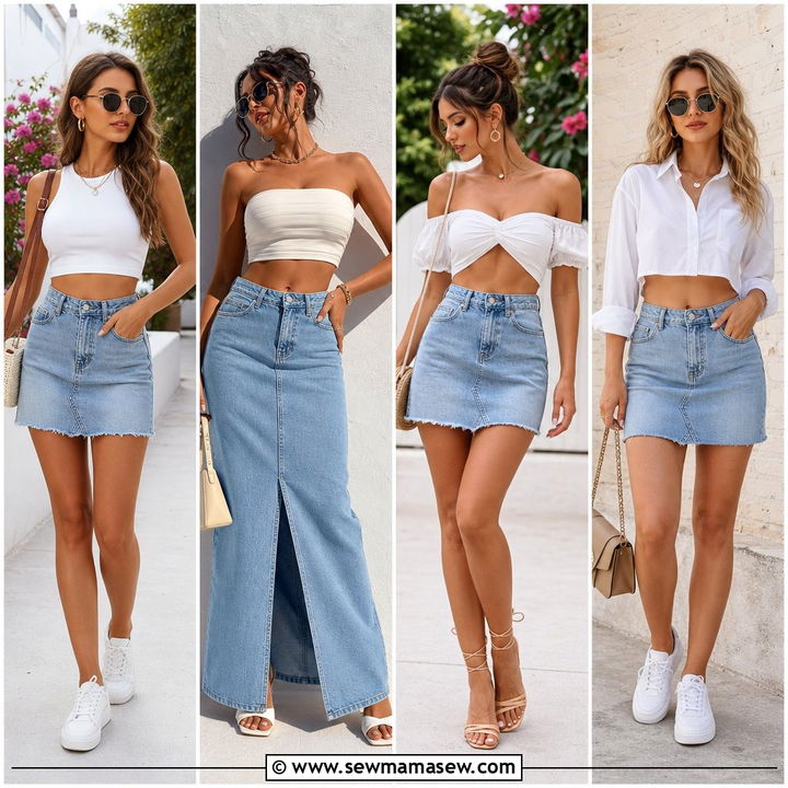 20 Crop Top With Denim Skirt Outfit Ideas for Easy Summer Style