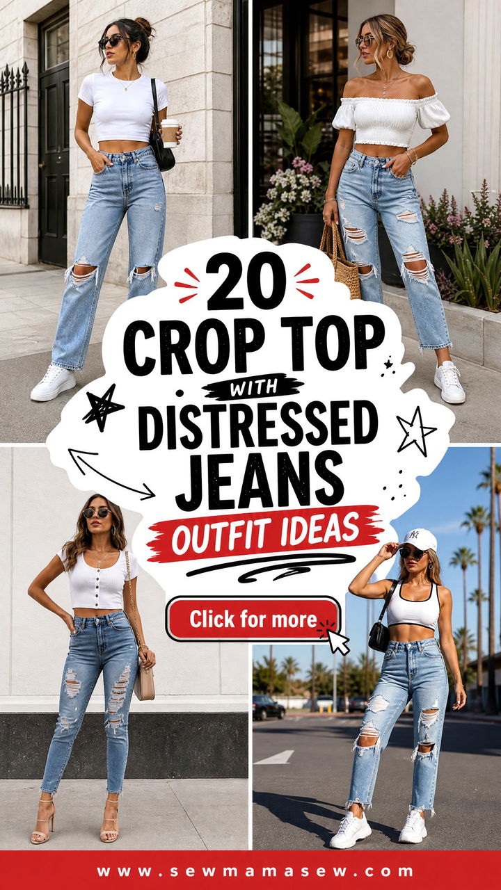 20 Crop Top With Distressed Jeans Outfit Ideas to Try Now - 20 Crop Top With Distressed Jeans Outfit Ideas to Try Now