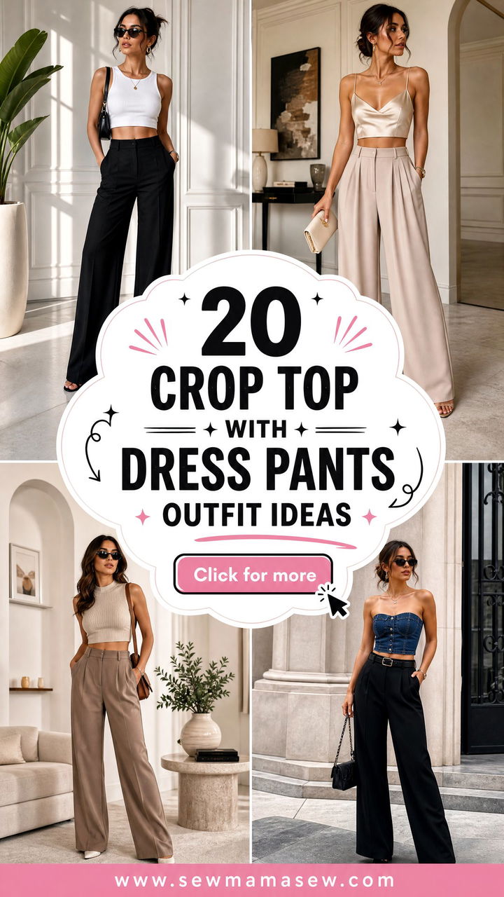 20 Crop Top With Dress Pants Outfit Ideas for Polished Style - 20 Crop Top With Dress Pants Outfit Ideas for Polished Style