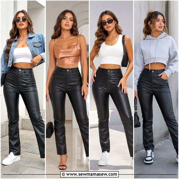 20 Crop Top With Faux Leather Pants Outfit Ideas for Bold Style