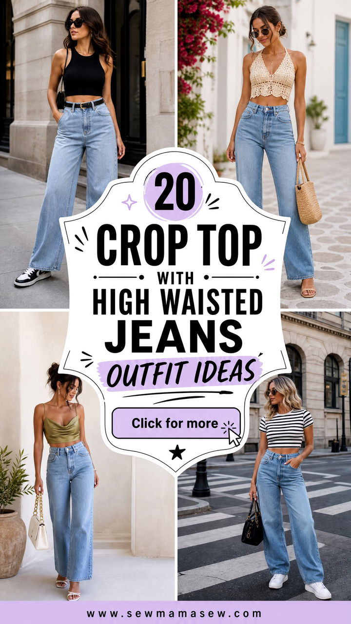 20 Crop Top With High Waisted Jeans Outfit Ideas to Copy - 20 Crop Top With High Waisted Jeans Outfit Ideas to Copy