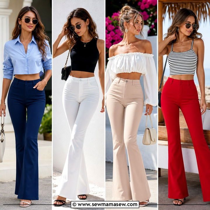 20 Crop Top With Kick Flare Pants Outfit Ideas: Retro Looks