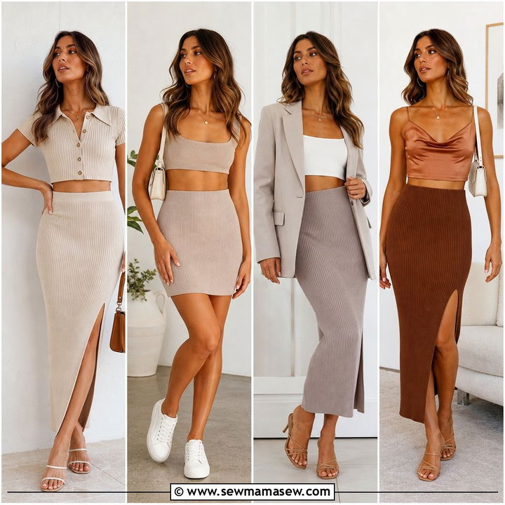 20 Crop Top With Knit Skirt Outfit Ideas for Cozy-Chic Style
