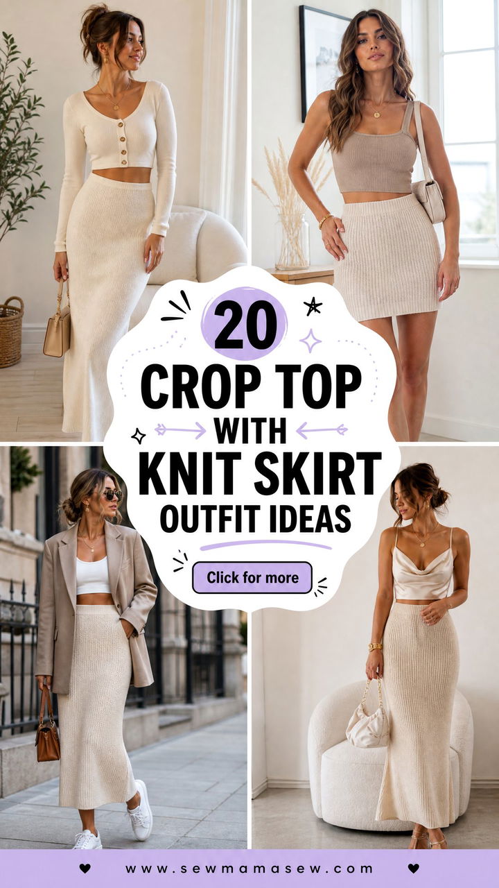 20 Crop Top With Knit Skirt Outfit Ideas for Cozy-Chic Style - 20 Crop Top With Knit Skirt Outfit Ideas for Cozy-Chic Style