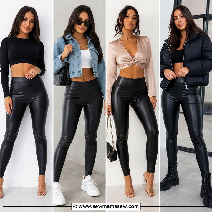 20 Crop Top With Leather Leggings Outfit Ideas for Chic Looks