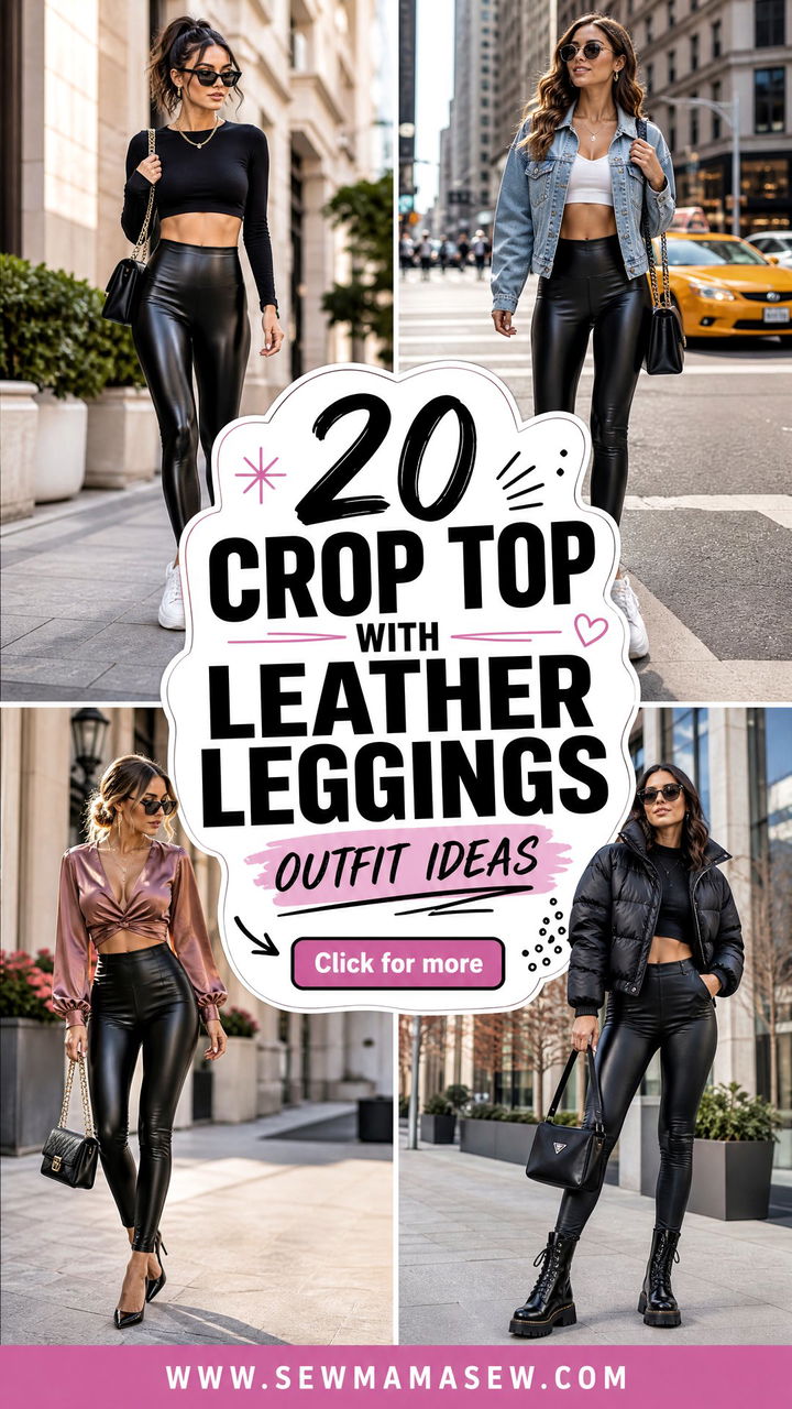 20 Crop Top With Leather Leggings Outfit Ideas for Chic Looks - 20 Crop Top With Leather Leggings Outfit Ideas for Chic Looks