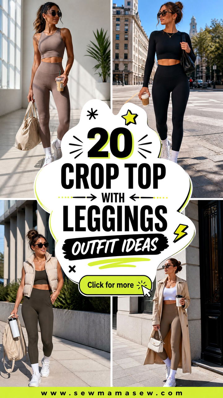 20 Crop Top With Leggings Outfit Ideas for Everyday Style - 20 Crop Top With Leggings Outfit Ideas for Everyday Style