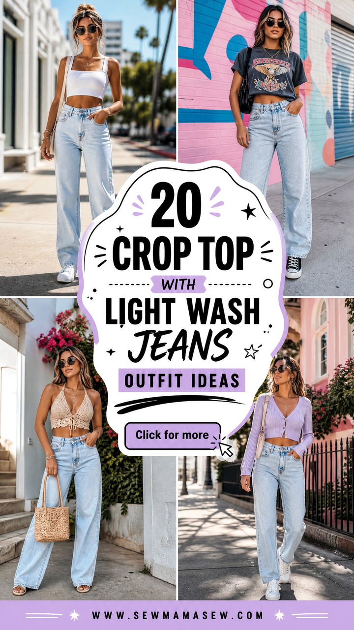 20 Crop Top With Light Wash Jeans Outfit Ideas to Copy Now - 20 Crop Top With Light Wash Jeans Outfit Ideas to Copy Now