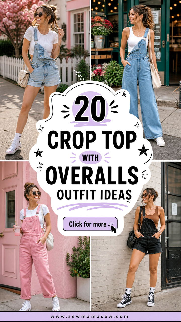 20 Crop Top With Overalls Outfit Ideas for Easy Casual Days - 20 Crop Top With Overalls Outfit Ideas for Easy Casual Days
