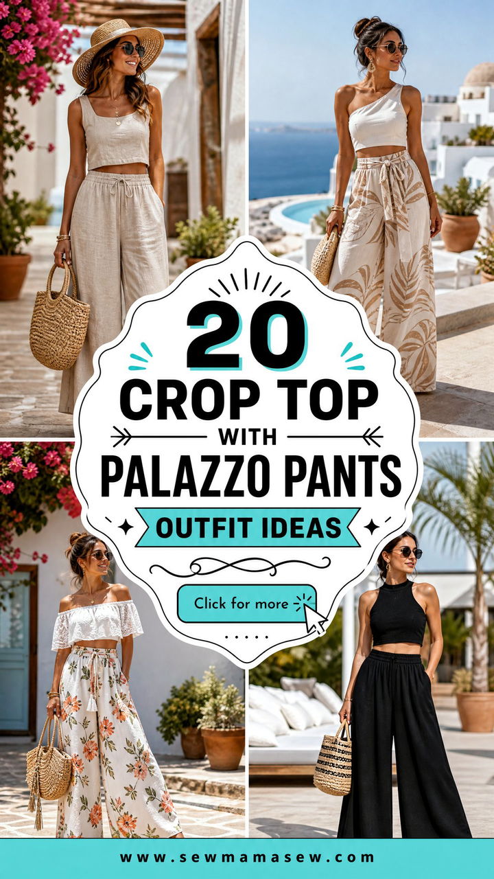 20 Crop Top With Palazzo Pants Outfit Ideas for Chic Summer - 20 Crop Top With Palazzo Pants Outfit Ideas for Chic Summer